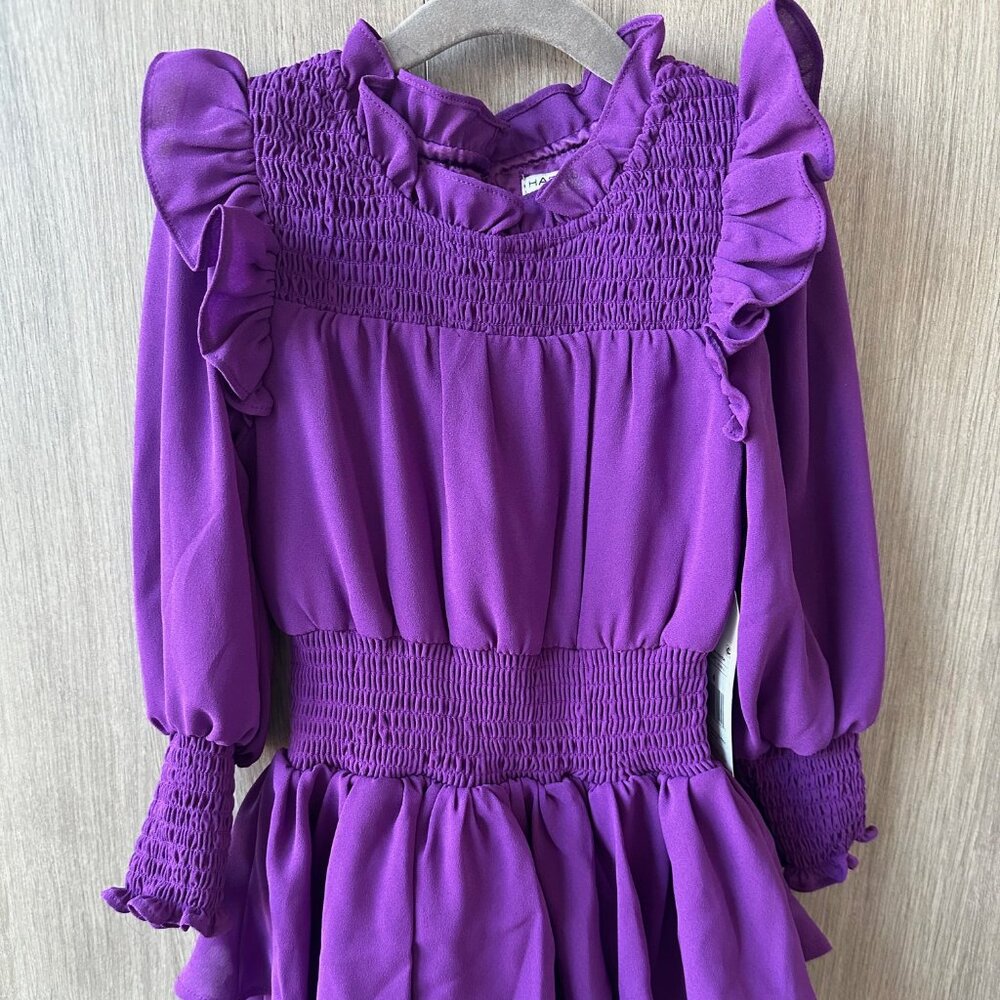 Habitual Purple Ruffle Dress- Size 4- Brand new with tags